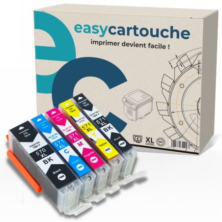 Pack 5 Cartouches Canon PGI-570XL & CLI-571XL | EasyCartouche